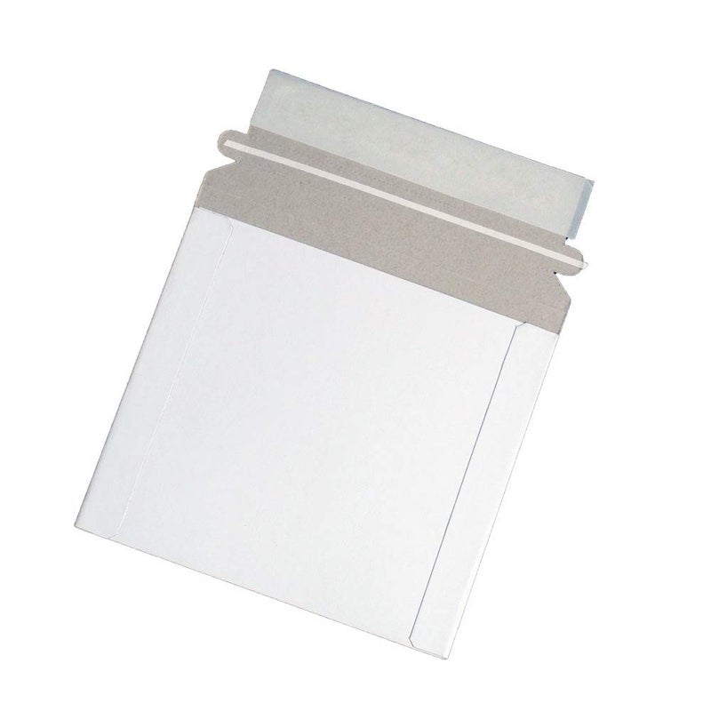 Maxtek CD/DVD Disc White Cardboard Mailers, 6 x 6 3/8 Inches, Self Seal Adhesive Flap, 100 pack. - Image 1